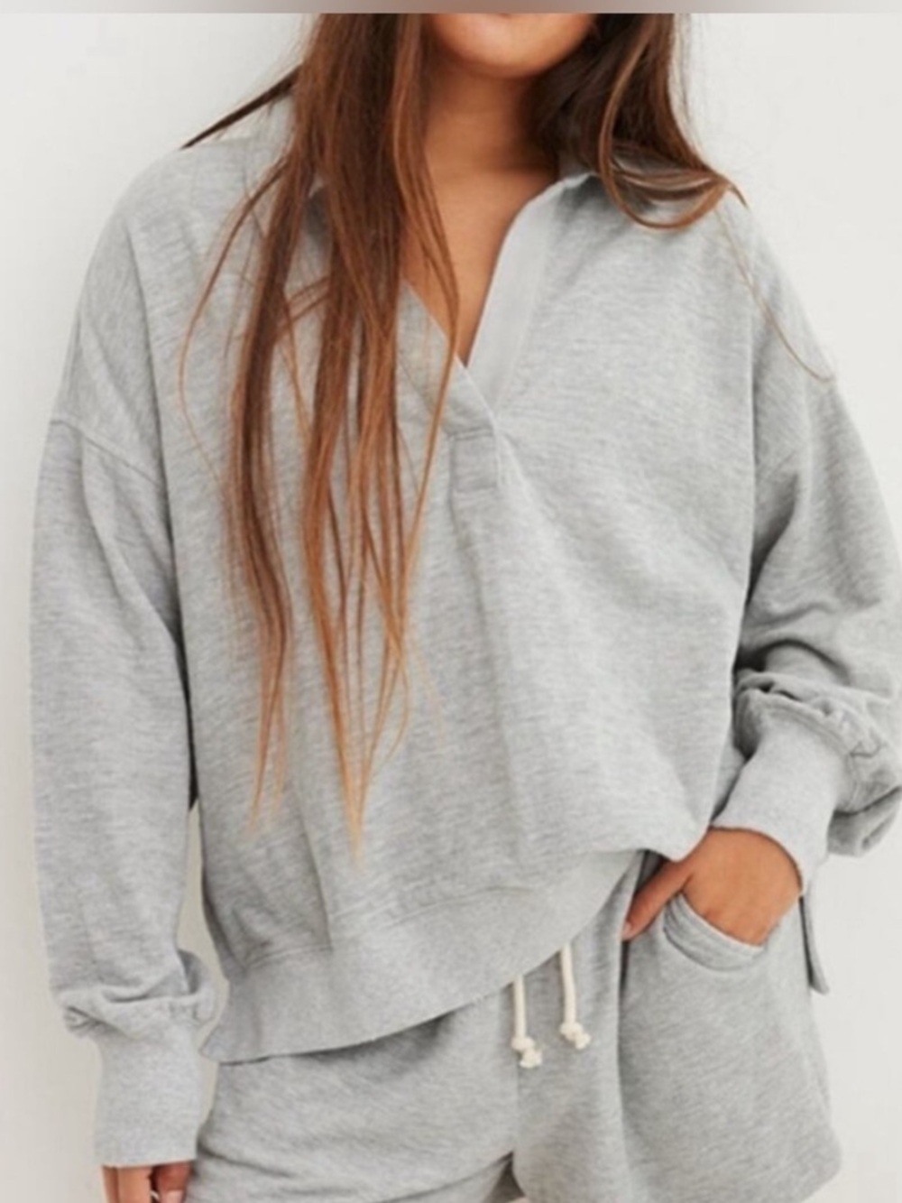 AERIE Collared Pullover Sweatshirt, size S